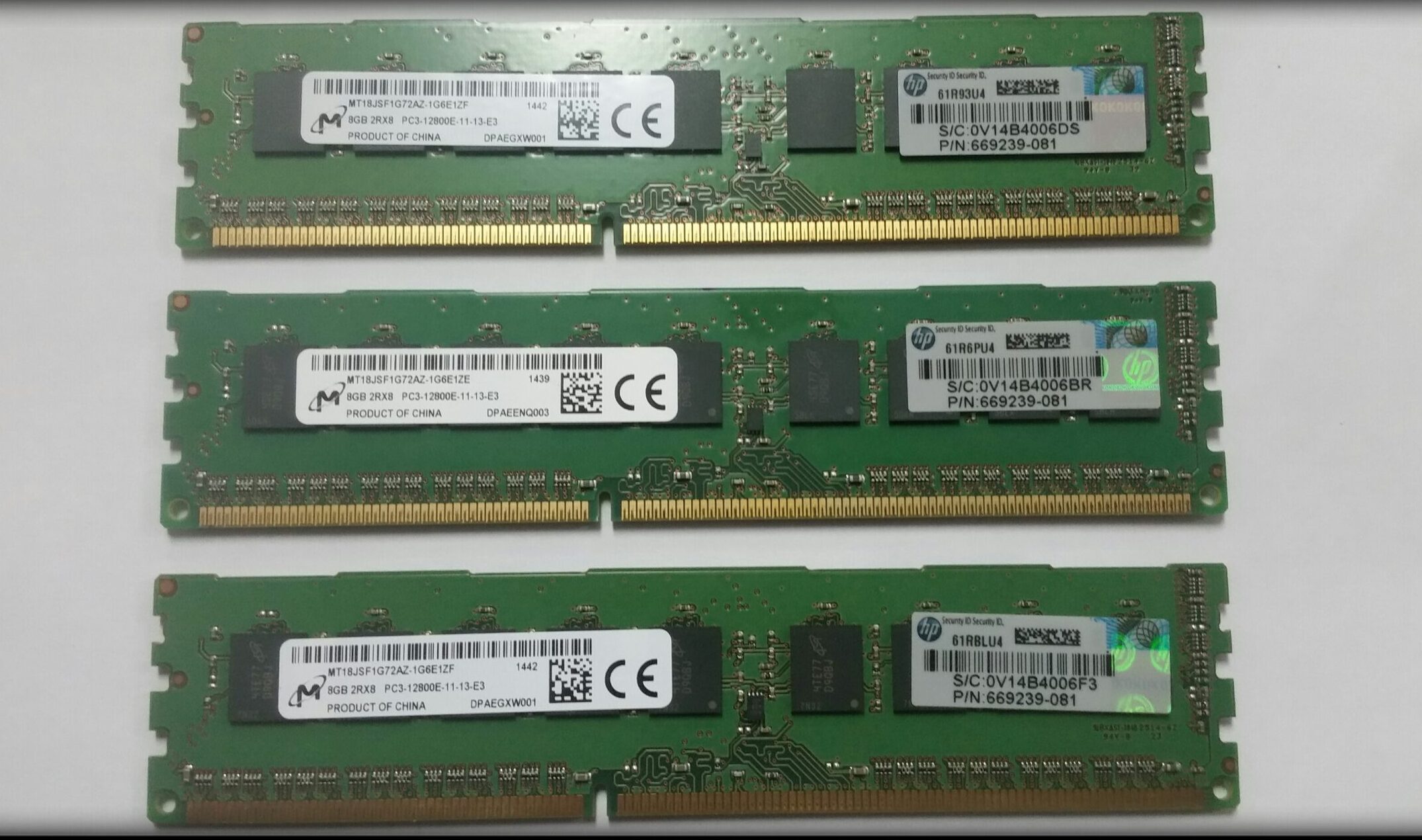 Memoria HP para servidor 8GB 2RX8 PC3L-10600 1333MHz